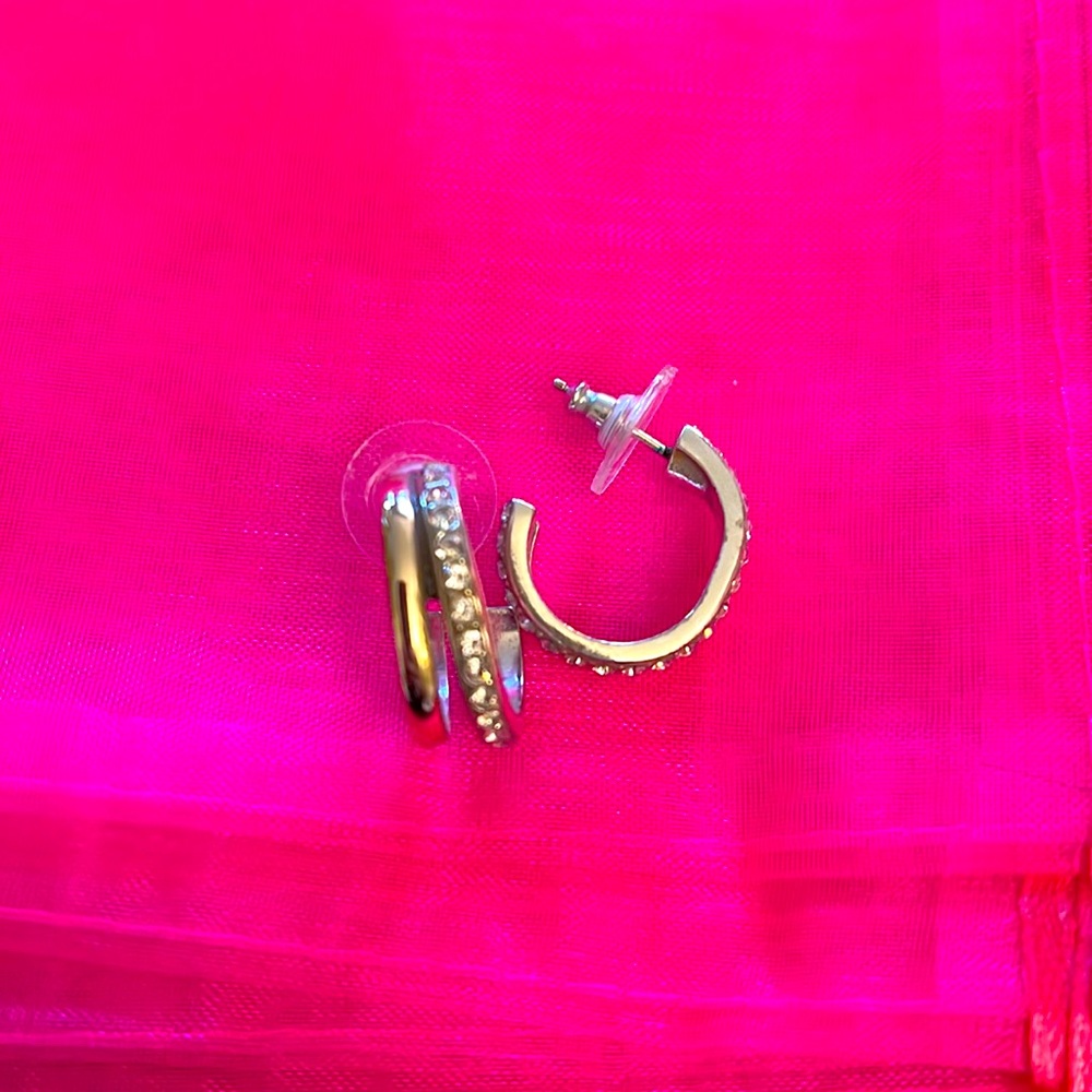 EUC Brighton Two-Tone Earrings with Clear Stones!